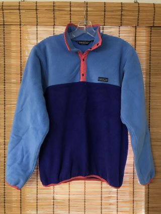 Vintage 1980’s Patagonia Fleece Sweater L M Made In Usa Rare Color Block