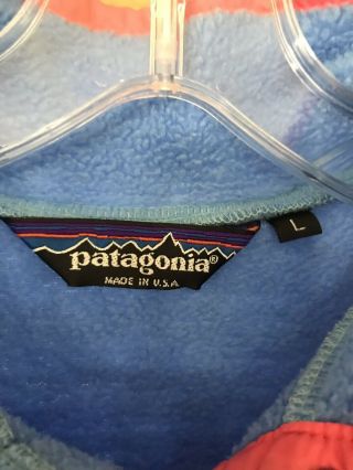Vintage 1980’s Patagonia Fleece Sweater L M Made In USA RARE Color Block 3