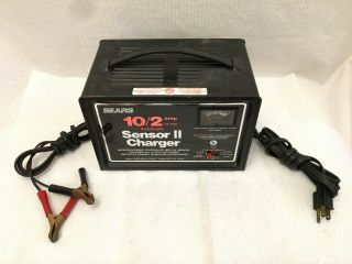 Vtg Heavy Duty Sensor Ii Solid State10/2 Amp Battery Charger 12v Made In Usa