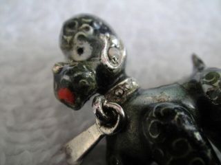 Vintage Alice Caviness Germany Sterling Silver & Enamel Poodle Dog Brooch Pin 4