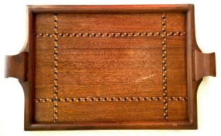 Antique/vintage Inlaid Marquetry Wood Serving Tray