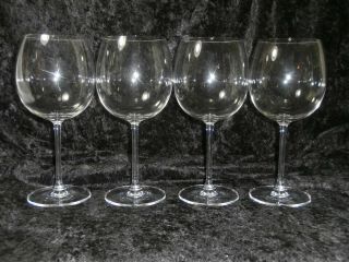Set Of 4 Vintage Waterford Marquis Large Crystal Light Red Wine Glasses Stems