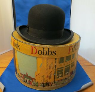 Vintage Packard Hat,  7 1/8,  Bowler / Derby In Dobbs Fifth Avenue Hat Box,
