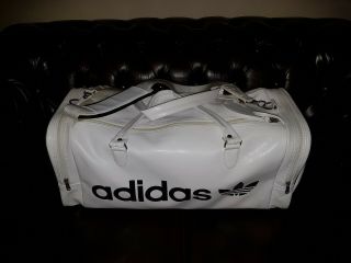 Vintage Adidas White & Black Large Gym Bag 2