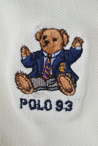 Vtg 1993 Polo Ralph Lauren White Teddy Bear Polo Shirt Sz Xl Logo The Big Shirt