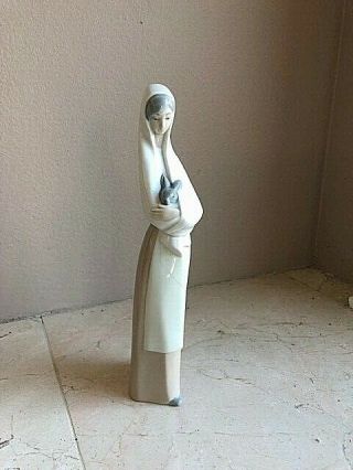 Nao Lladro Porcelain Figurine " Girl With Rabbit 1992 Vintage Retired Spain Rare