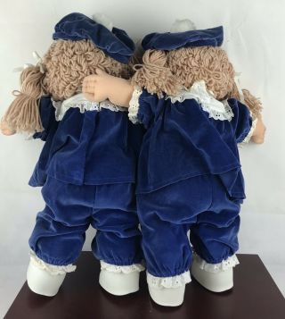 Vintage Cabbage Patch Twins Girls With Blue Dress And Blue Hat 4