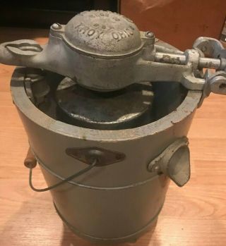 Vintage Kitchenaid Troy Ohio Wood Metal Ice Cream Maker Bucket