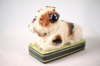 Vintage Bulldog Desktop Tape Dispenser Takahashi Porcelain Ceramic Rare Gorgeous