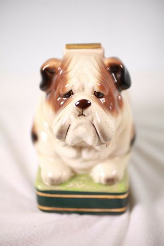 Vintage Bulldog Desktop Tape Dispenser Takahashi Porcelain Ceramic Rare Gorgeous 2