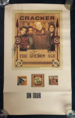 Vintage Cracker 1996 The Golden Age Tour Poster Autograph Signed By Entire Band