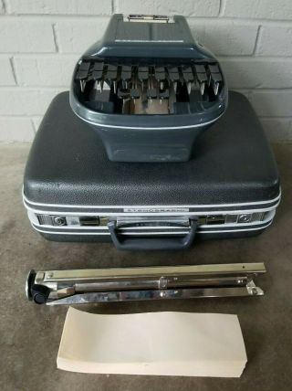 Vintage Stenograph Court Reporter Shorthand Machine W/ Tripod & Samsonite Case