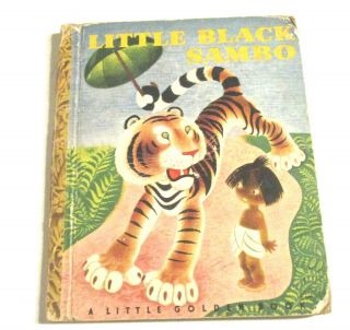 Little Black Sambo - 1948 Hc - Little Golden Books - " F " By Bannerman - Vintage - Illus
