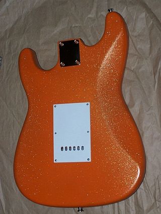 Vintage Fender Strat Stratocaster Squier Sparkle Orange Body Full Size Poplar 2