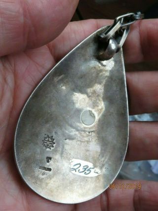 VINTAGE Native American Indian Navajo STERLING SILVER Bear Paw Claw pendant 7