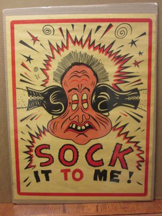 Medium Vintage Sock It To Me Humor Poster 7867