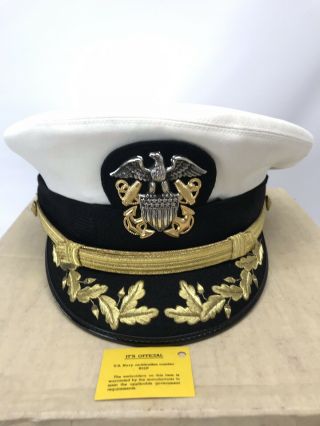 Vtg Bancroft Military Caps Usn Us Navy Officer Commander/captain Hat 7 1/4 Rare
