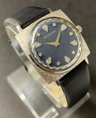 Vintage WITTNAUER (Longines) mechanical hand winding Swiss watch,  17J,  Diamond Dial 2