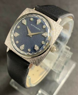 Vintage WITTNAUER (Longines) mechanical hand winding Swiss watch,  17J,  Diamond Dial 4