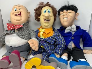 Vintage Three 3 Stooges 22 " Curly,  Moe And Larry Dolls 1996 Tv Pals Spumco