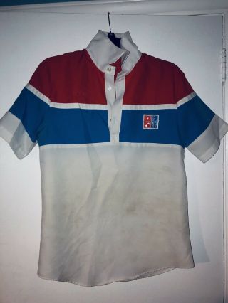 Vintage Dominos Pizza Employee Uniform Small Polo Shirt From 1985 - 1986