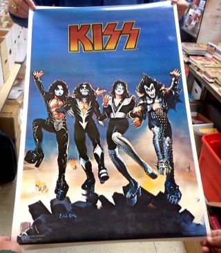 Kiss Vintage 1976 Destroyer Poster Aucoin Rolled