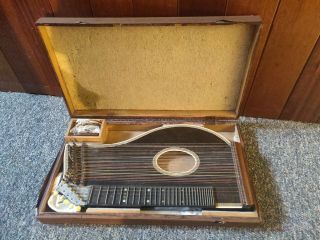 Vintage Zither German Folk Instrument With Case