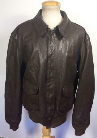 Classic Vintage Goatskin Leather A - 2 Flight Jacket Cooper Size 46l Shows Wear