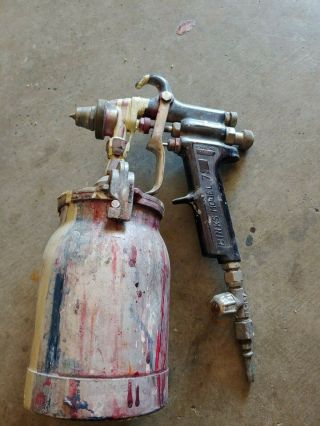 Vintage Binks Model 7 Spray Gun W/ Paint Canister