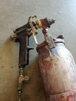 Vintage Binks Model 7 Spray Gun w/ Paint Canister 3