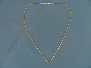 14k solid gold vintage box chain necklace 18.  5 inches long not scrap 1.  7gm 5