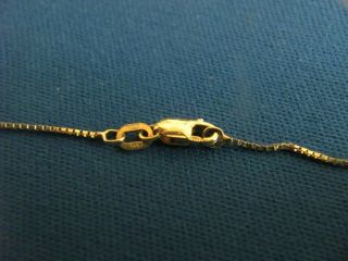 14k solid gold vintage box chain necklace 18.  5 inches long not scrap 1.  7gm 6