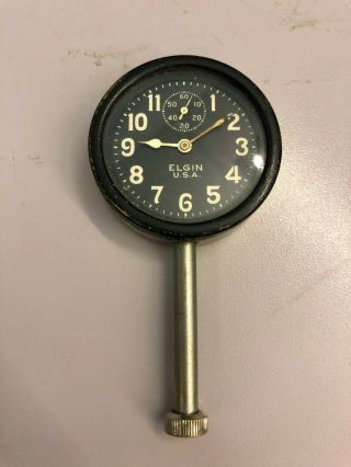 Vintage Elgin Car Automobile Auto Clock Watch Long Stem