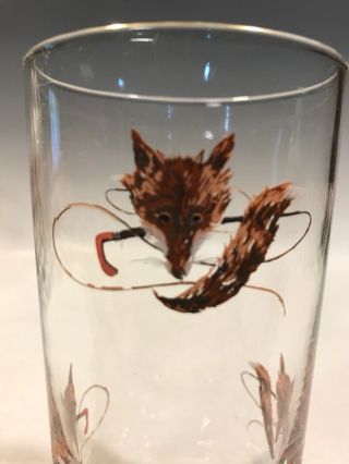 11 Vintage FOX Head & CROP Bar GLASSES BARWARE Equestrian/Hunting Theme 4