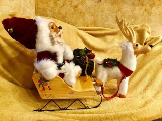 Raikes Santa,  Sled,  And Snowball Reindeer Set
