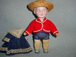 Antique Ra 54 Googly Eyed Bisque Head Doll