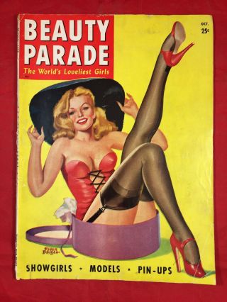 Vtg Beauty Parade 1946 Peter Driben Spicy Cheesecake Risqué Nylons Girlie Pinups