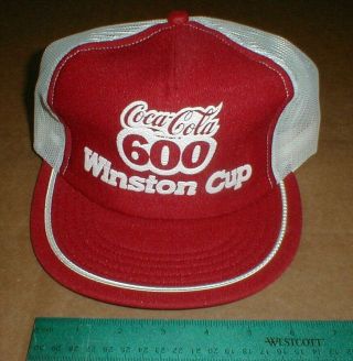 Vtg Coke Coca Cola 600 Winston Cup Challenger Snapback Racing Puffy Old Hat Usa
