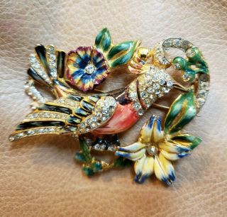 Vintage COROCRAFT Jewelry Set,  Sweet Little Bird Brooch & Matching Earrings 6