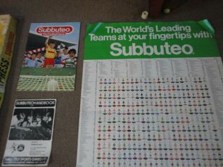 LARGE VINTAGE SUBBUTEO FOOTBALL EXPRESS TABLETOP AND BOOKLETS WALL CHART ETC 5