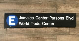 Vintage York City Subway E Train Roll Sign World Trade Center Jamaica