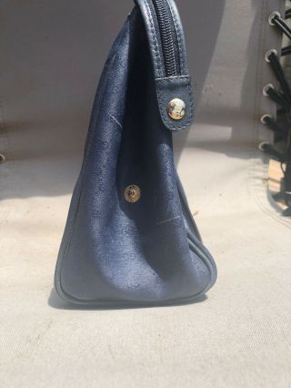 GUCCI Vintage Navy Blue GG Top Handle Handbag Tote 3