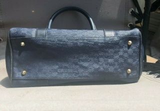 GUCCI Vintage Navy Blue GG Top Handle Handbag Tote 4
