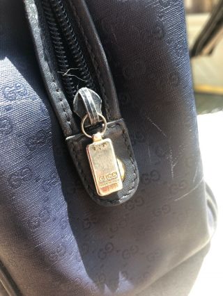 GUCCI Vintage Navy Blue GG Top Handle Handbag Tote 5