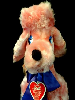 Pink Poodle Plush Dog 1960s Giant 27 " Vintage Stuffed Animal Fable Toy Co Nyc