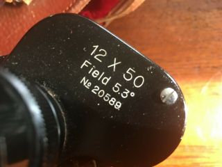 Vintage coated lens Zeiss Model 12x50 Field 5.  3 binoculars in case 4
