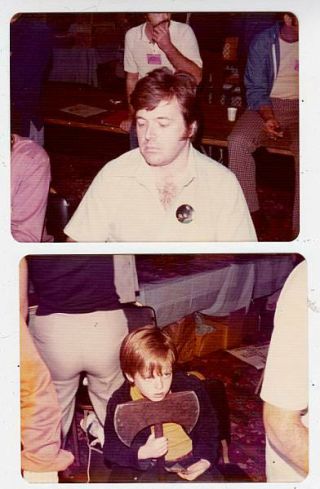 Vintage 3 1/2 X 4 1/2 Photos Of Neal Adams & Son At The 1975 Miamicon.