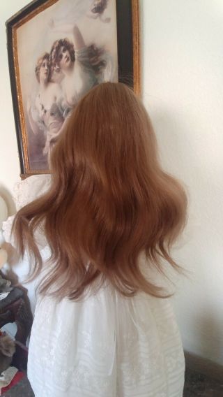 ❤Long Brunette Brown ❤Human Hair Doll❤ Wig Size 16 
