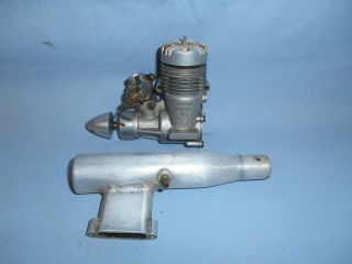Vintage Tigre 46 G 21 Model Airplane Engine W/muffler Made In Italy