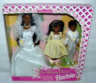 Mattel 1994 Wedding Party Barbie Stacie Todd 3 Dolls No Stands